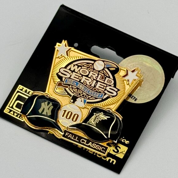 2003 World Series 100th Anniversary Marlins Yankees Baseball Pin - Picture 3 of 4